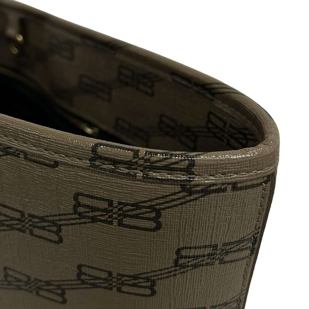 Balenciaga BB Monogram Signature medium shopper Tote Bag 702698 Brown Black - Picture 12 of 15